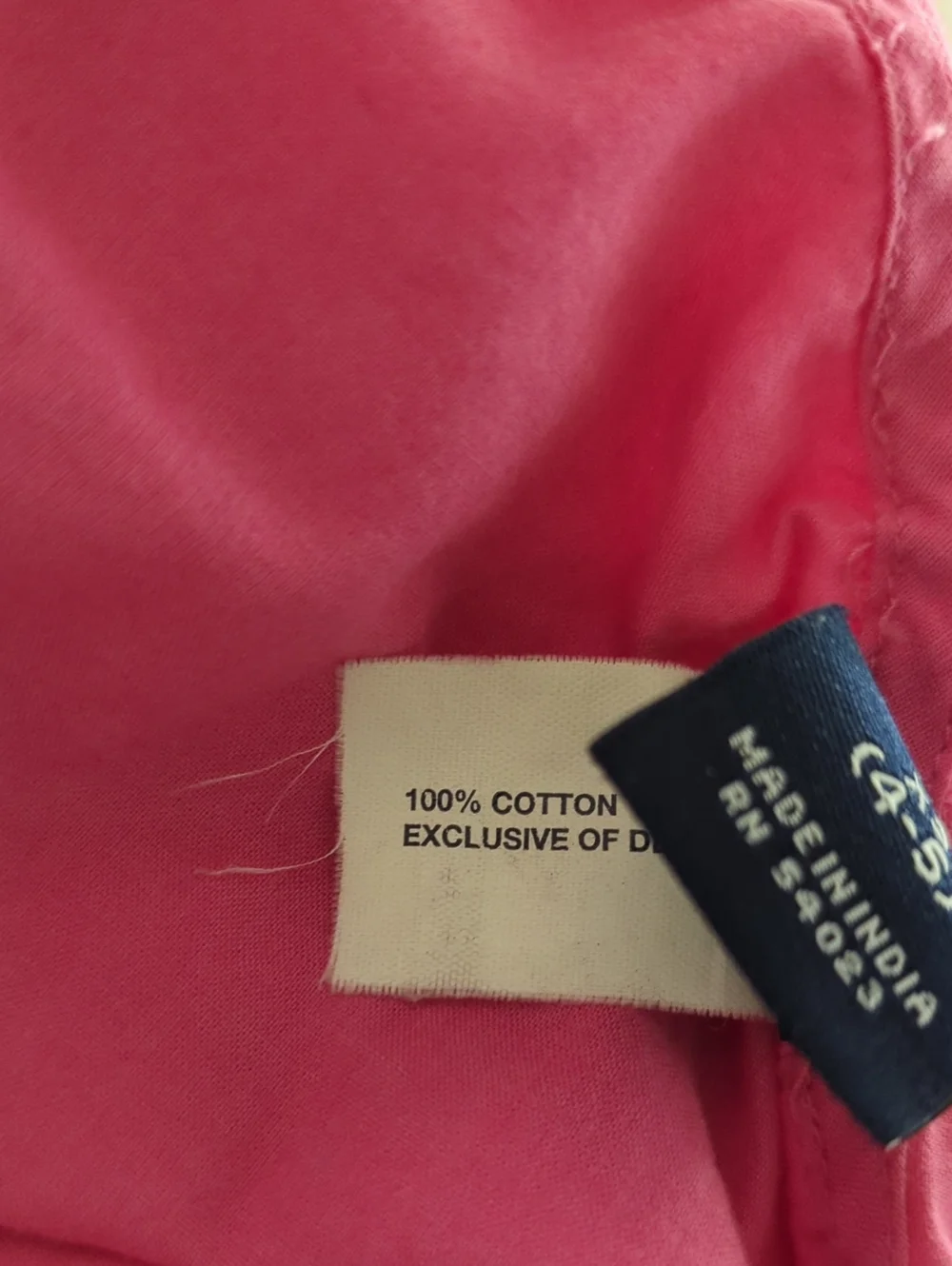 GAP Kids Fuschia Pink Hooded Long Sleeve Embroidered Cotton Tunic Size 4-5